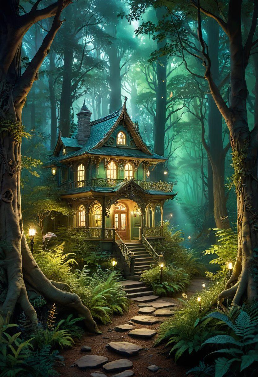 A whimsical, ethereal landscape that merges elements of fantasy and subtle sensuality, featuring a serene library nestled in a lush, enchanted forest. Envisage gracefully illustrated characters engaging with books, their expressions reflecting curiosity and contemplation about mature themes in literature. Include delicate, magical wisps illuminating the scene, symbolizing knowledge and exploration. The overall atmosphere should blend intrigue with a sense of community and intellectual discovery. vibrant colors. fantasy art.